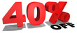 40% off 3d text