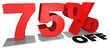 75% off 3d text