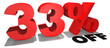 33% off 3d text