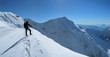 alpiniste sur la voie normale du mt blanc