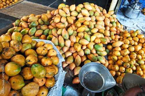 india, pondicherry: colourful market