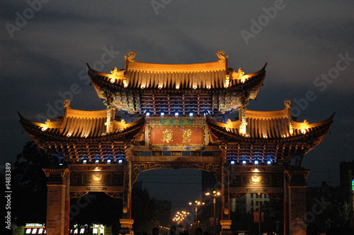 kunming gate at dusk kunming gate at dusk