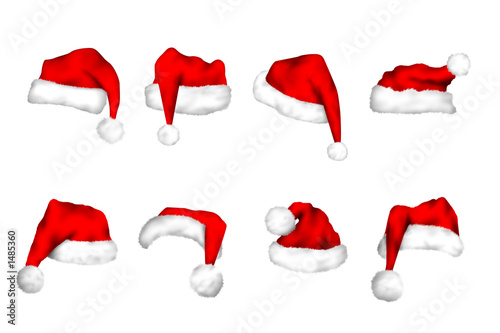 Illustration: red christmas caps red christmas caps