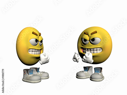 Foto: angry emoticon guy disputing. angry emoticon guy disputing.