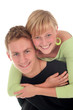 happy young couple hugging