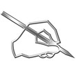 sign of the mail,  silver bevel symbol