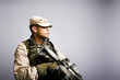 desert camo soldier looking to the side desert camo soldier looking to the side