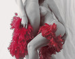 two performance artists performing burlesque show
