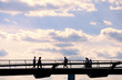 millenium bridge over river thames london