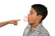 boy blowing bubble