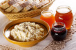 curd with different fruit jams