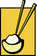 chinese bowl of rice and chopsticks