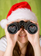 female santa searching for gifts