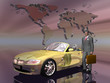 successful salesman with his car.