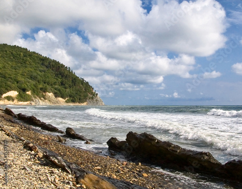 rocky coast of black sea, krasnodar, russia