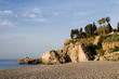 sandy beach and rocks