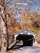 covered bridge in autumn
