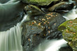 rushing water and boulder