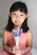 girl holding lavender