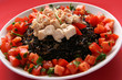 Foto: black rice and chicken. black rice and chicken.