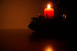 candle centrepiece and the candlelight
