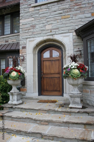 Photo: front steps with fall flowers front steps with fall flowers