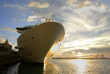 cruise ship at sundown