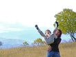 happy daugter and mather in nature