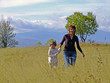 happy daugter and mather in nature