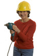 woman with electric drill