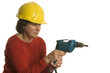 woman with electric drill