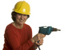 woman with electric drill