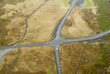 aerial view to road and landscape