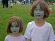 girls with green face paint girls with green face paint