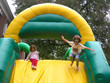 girls on inflatable slide girls on inflatable slide