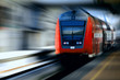 fast moving red train
