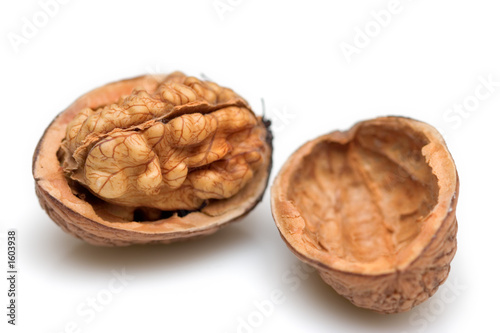 Photo: close-up of a walnut close-up of a walnut
