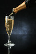 pouring a champagne flute pouring a champagne flute