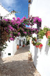 narrow, cobbled streets and houses of spanish pueblo narrow, cobbled streets and houses of spanish pueblo