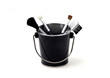 objects - make-up brushes in a bucket