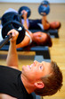weight training in a fitness center