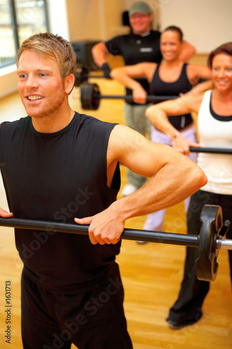 weight training in a fitness center