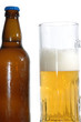 beer bottle and mug