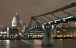 millenium bridge and st. paul catherdal in the nig millenium bridge and st. paul catherdal in the nig