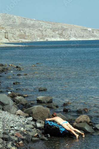 woman sunbathing