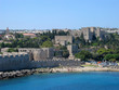 rhodes main beach and old town fortification