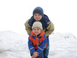 children playing in the snow