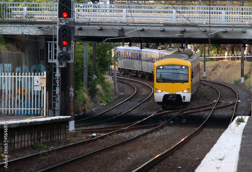 Photo: train entering train entering