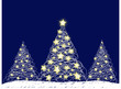 three xmas trees