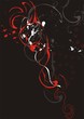 red and white swirls